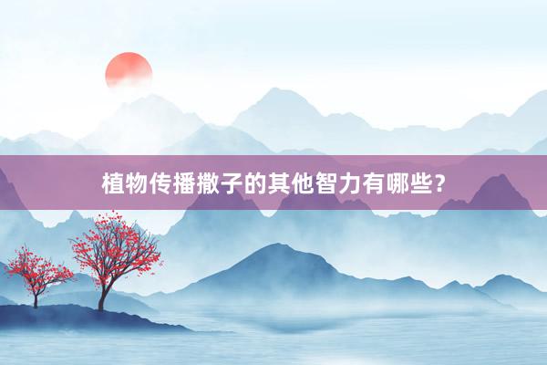 植物传播撒子的其他智力有哪些?
